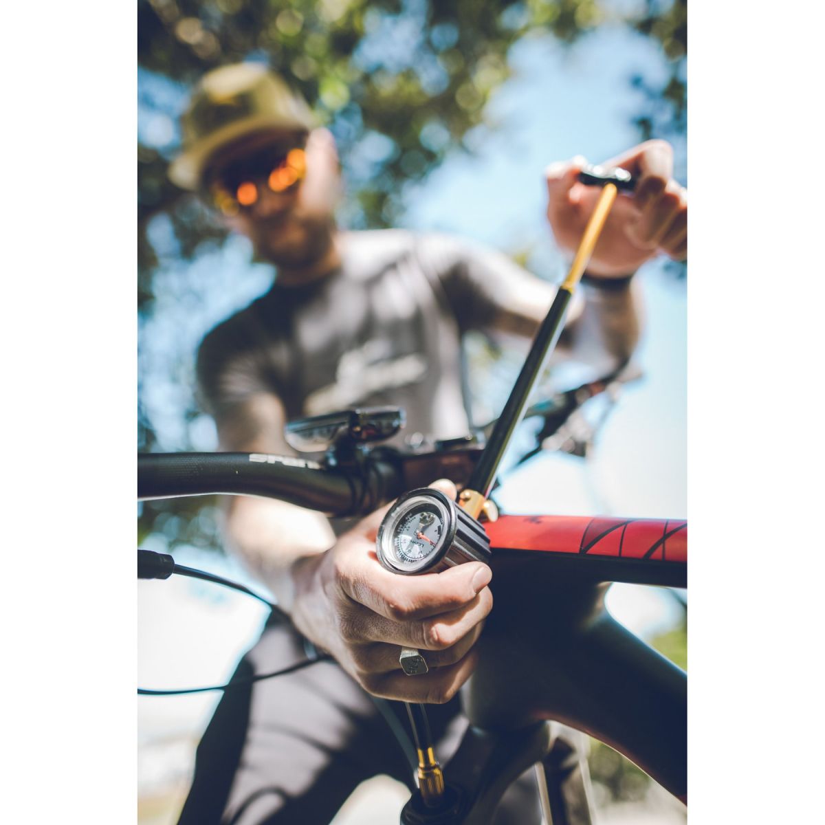 Inflador de mano Lezyne  Shock Drive para horquilla